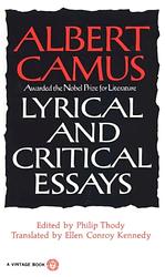Cover of 'Lyrical And Critical Essays' by Albert Camus